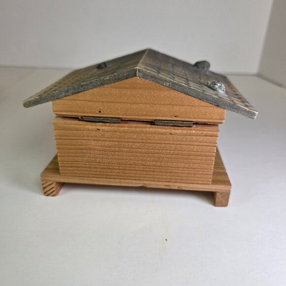 Vintage Reuge Swiss Chalet Music Box Jewelry Trinket Holder – Edelweiss Song - Picture 3 of 12